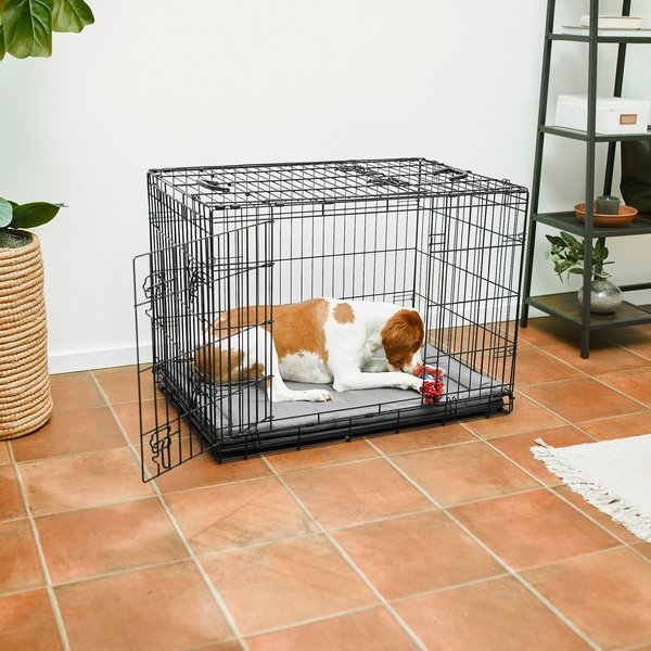 Frisco Heavy Duty All-in-1 Multi-Stage 3 Door Collapsible Wire Dog Crate - Intensery