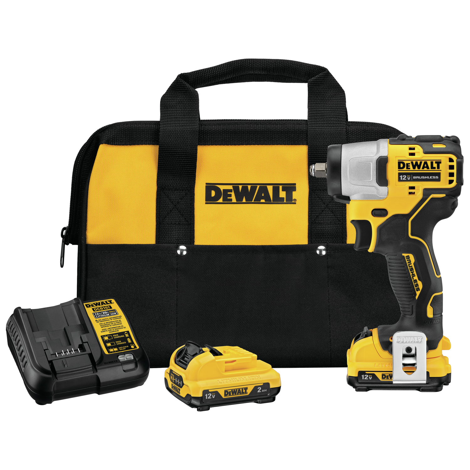 DeWalt 12 V 3/8 in. Cordless Brushless Impact Wrench Kit (Battery \u0026 Charger) - Intensery