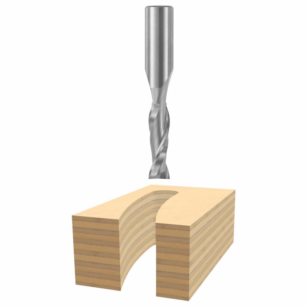 Bosch 3/8 In. x 1-1/4 In. Solid Carbide 2-Flute Upcut Spiral Bit 85913M from Bosch - Intensery