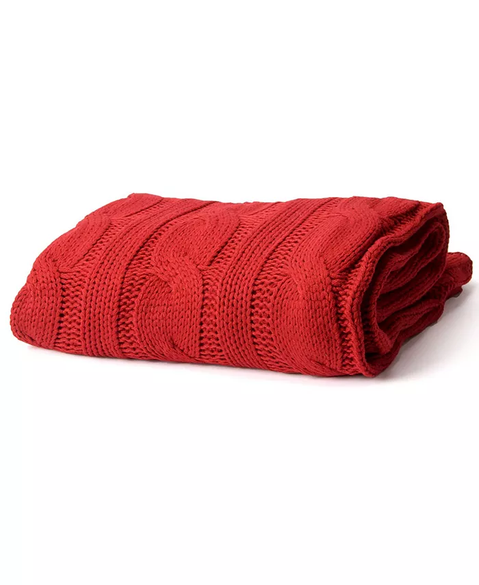 Happycare Textiles Soft Knitted Dual Cable Throw - Intensery