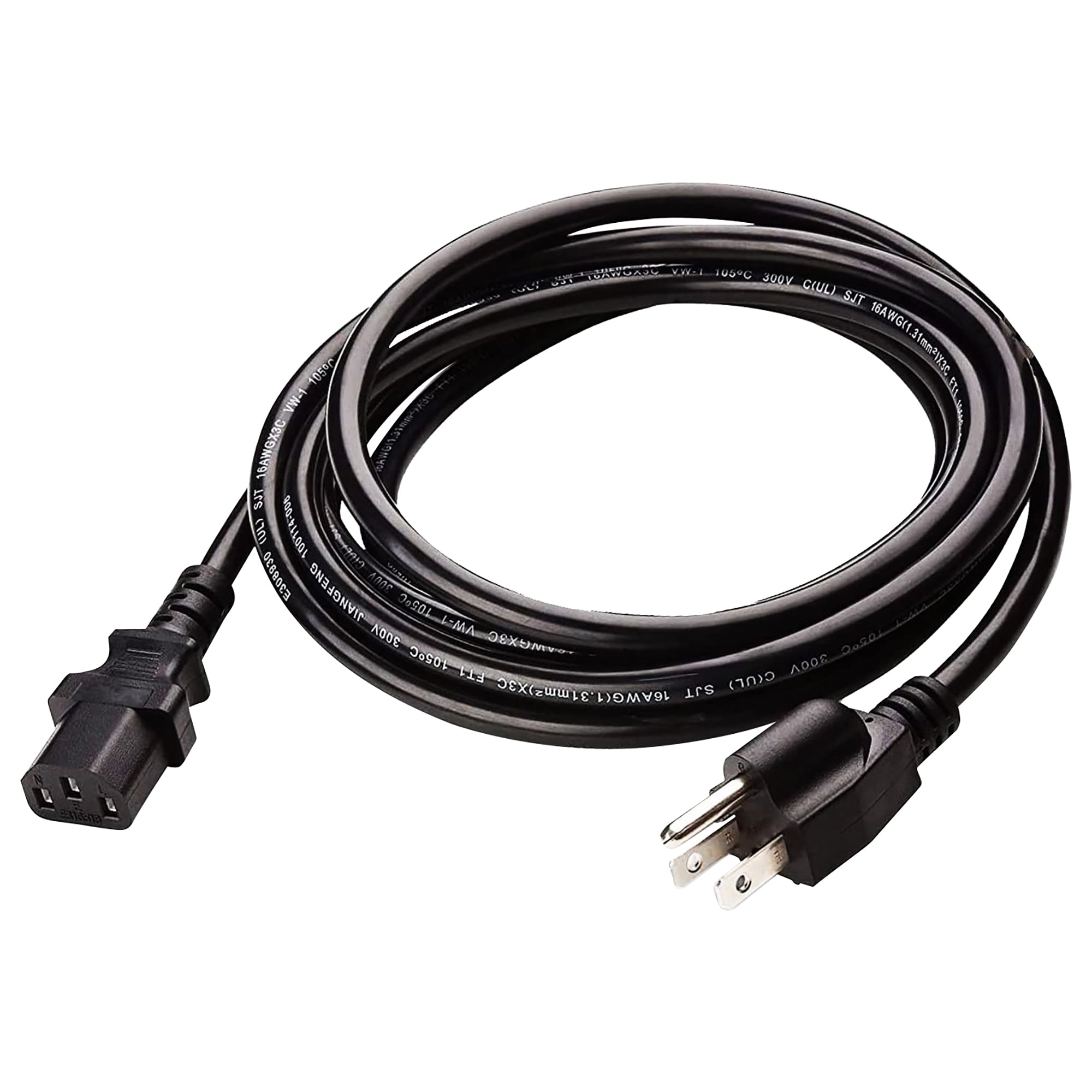 5 Core Extra Long 12ft 2 Prong Non-Polarized AC Wall Power Cable 2 Slot Cord for HP Dell   Asus Acer Toshiba Laptop Charger LED LCD Monitor Replacemen - Intensery