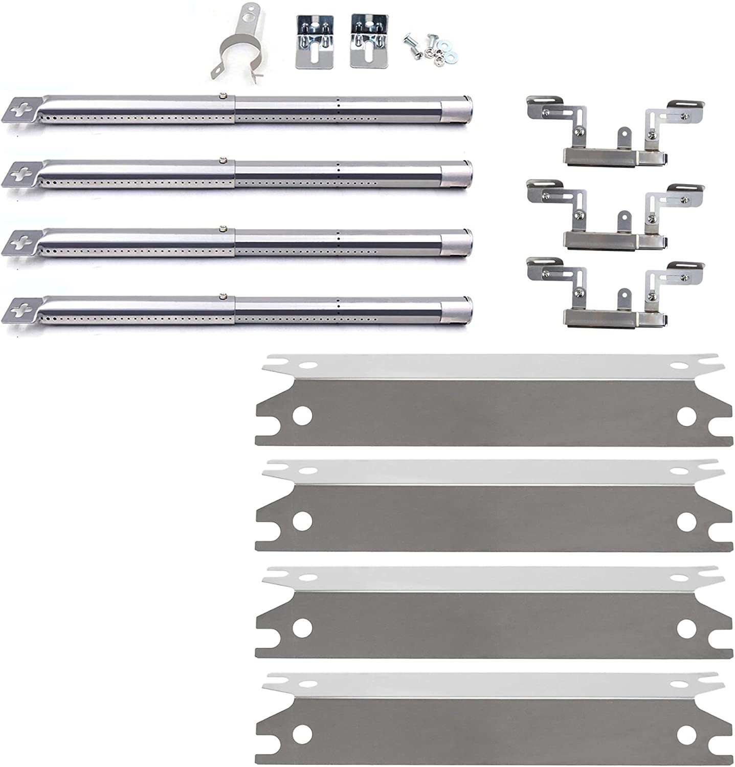 Heat Plates, Burners and Carryover Tube Replacement Parts for Brinkmann 810-4238-0 Gas Grill Models - Intensery