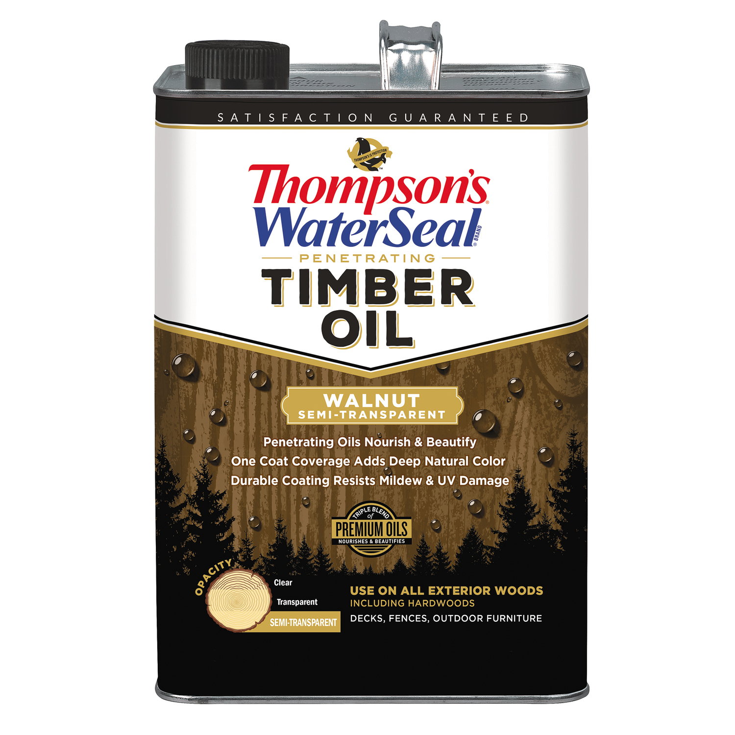 Thompson\u0027s WaterSeal Penetrating Timber Oil Semi-Transparent Walnut Penetrating Timber Oil 1 gal - Intensery