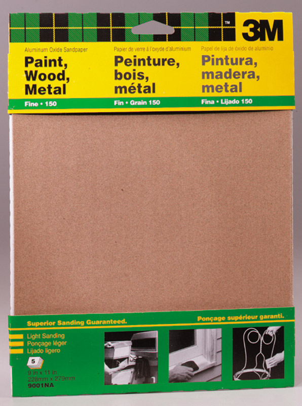 3M 11 in. L X 9 in. W 150 Grit Aluminum Oxide Sandpaper 5 pk - Intensery