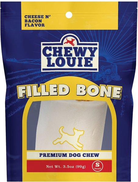 Chewy Louie Cheese and Bacon Flavor Small Filled Bone Dog Treat - Intensery