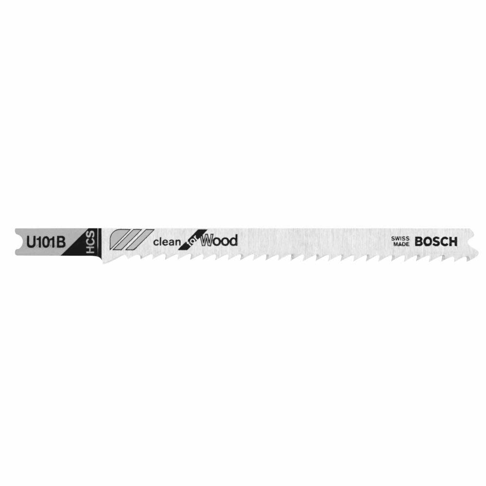 Bosch 5 pc. 3-5/8 In. 10 TPI Variable Pitch Clean for Wood U-shank Jig Saw Blades U101B from Bosch - Intensery