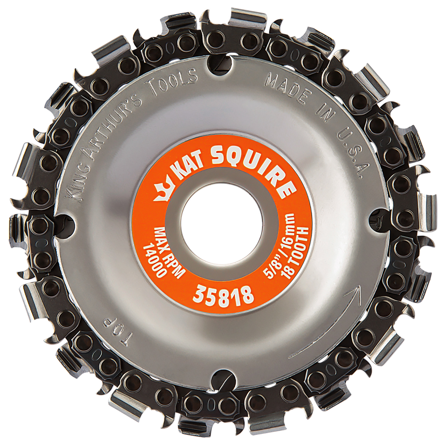 King Arthur\u0027s Tools 4 in. D X 5/8 in. Steel Chain Saw Type Cutting Wheel 18 teeth 1 pk - Intensery