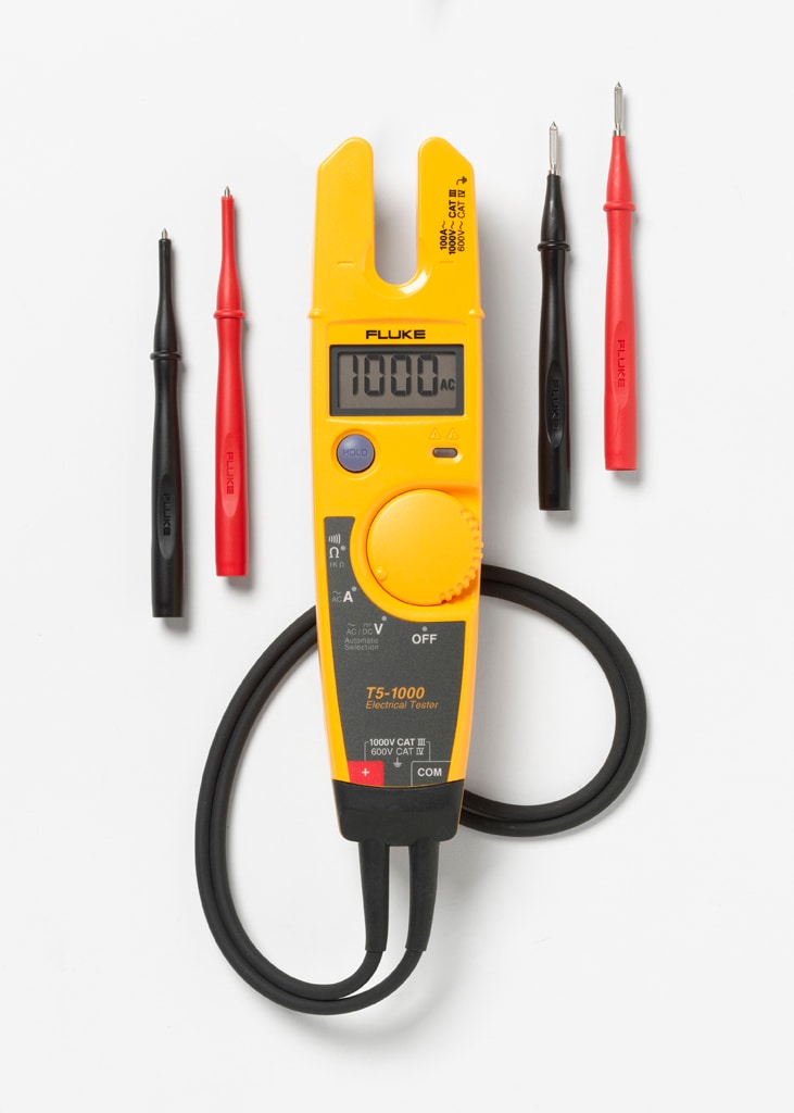 Fluke T5-1000 100 Amp 1000-Volt Digital Voltage/Continuity/Gfci Voltage Tester (Battery Included) T5-1000 - Intensery