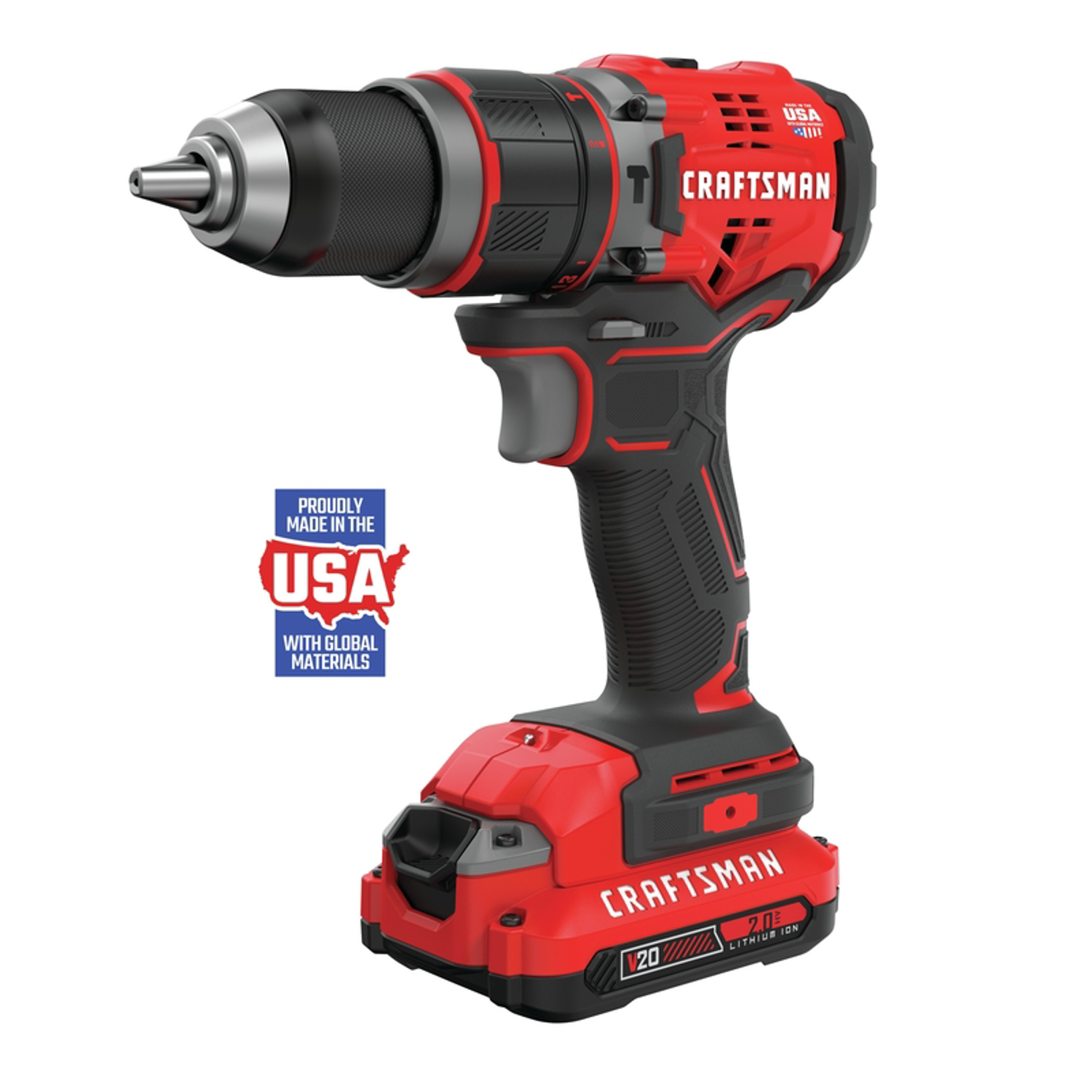 Craftsman V20 20 V 1/2 in. Brushless Cordless Hammer Drill Kit (Battery \u0026 Charger) - Intensery