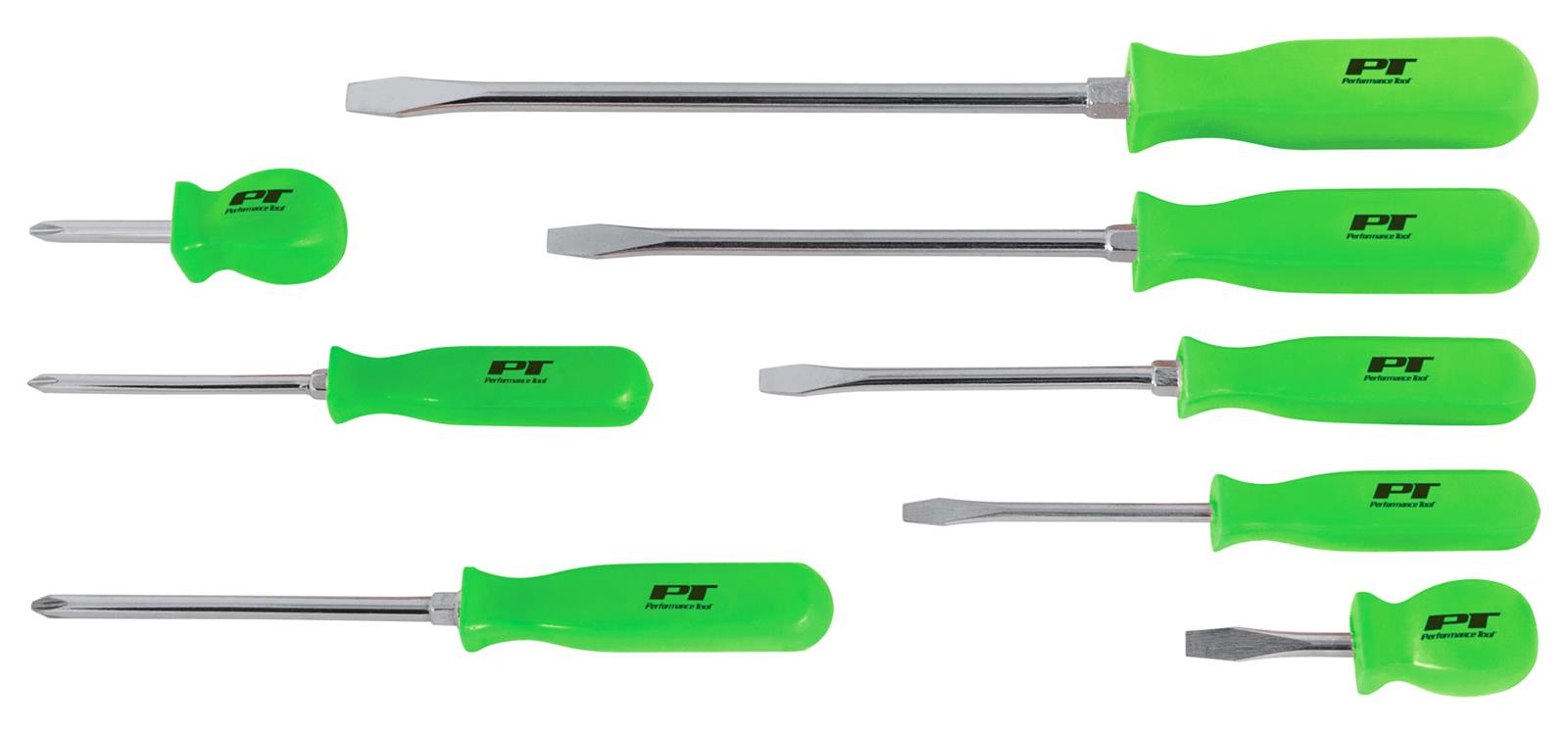 Performance Tool W904GN Performance Tool 8-Piece Hi-Visibility Screwdriver Sets - Intensery