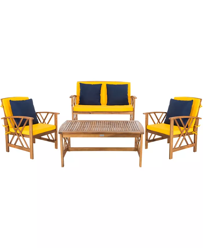 Safavieh Fontana 4Pc Outdoor Seating Set - Intensery