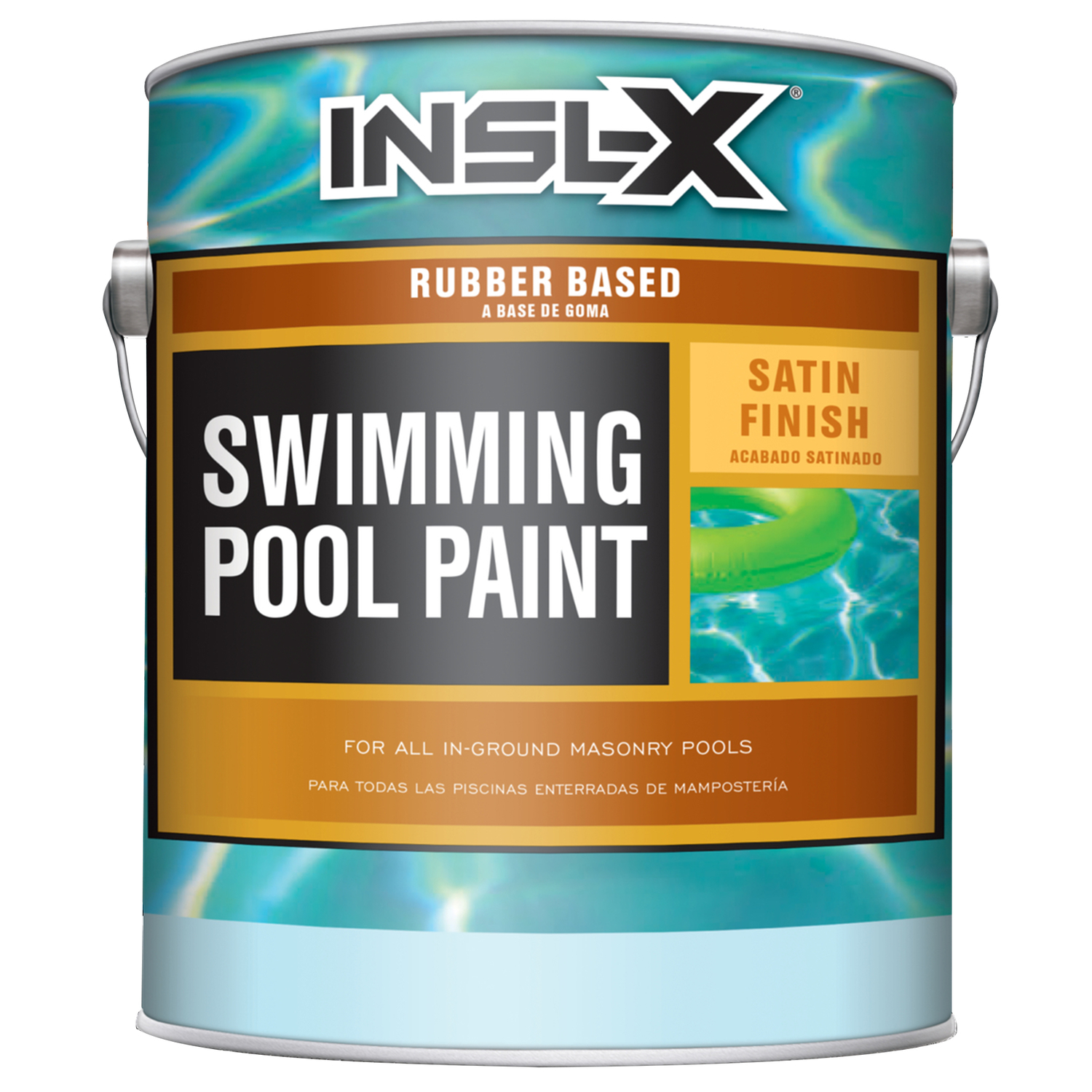 Insl-X Indoor and Outdoor Satin Aquamarine Synthetic Rubber Swimming Pool Paint 1 gal - Intensery