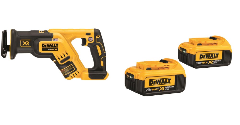 DEWALT 20V MAX Compact Reciprocating Saw and Premium XR Lithium Ion Battery 2pk Bundle - Intensery