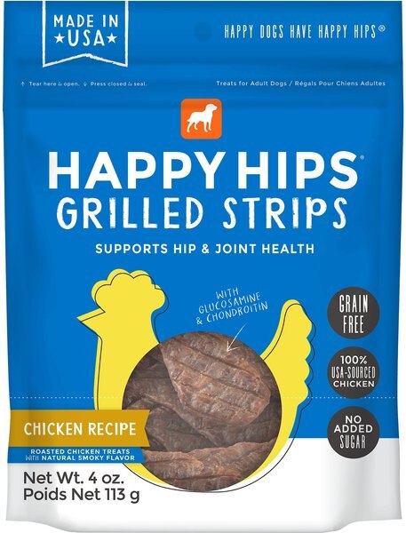 Happy Hips Grilled Strips Chicken Recipe Grain-Free Dog Treats - Intensery