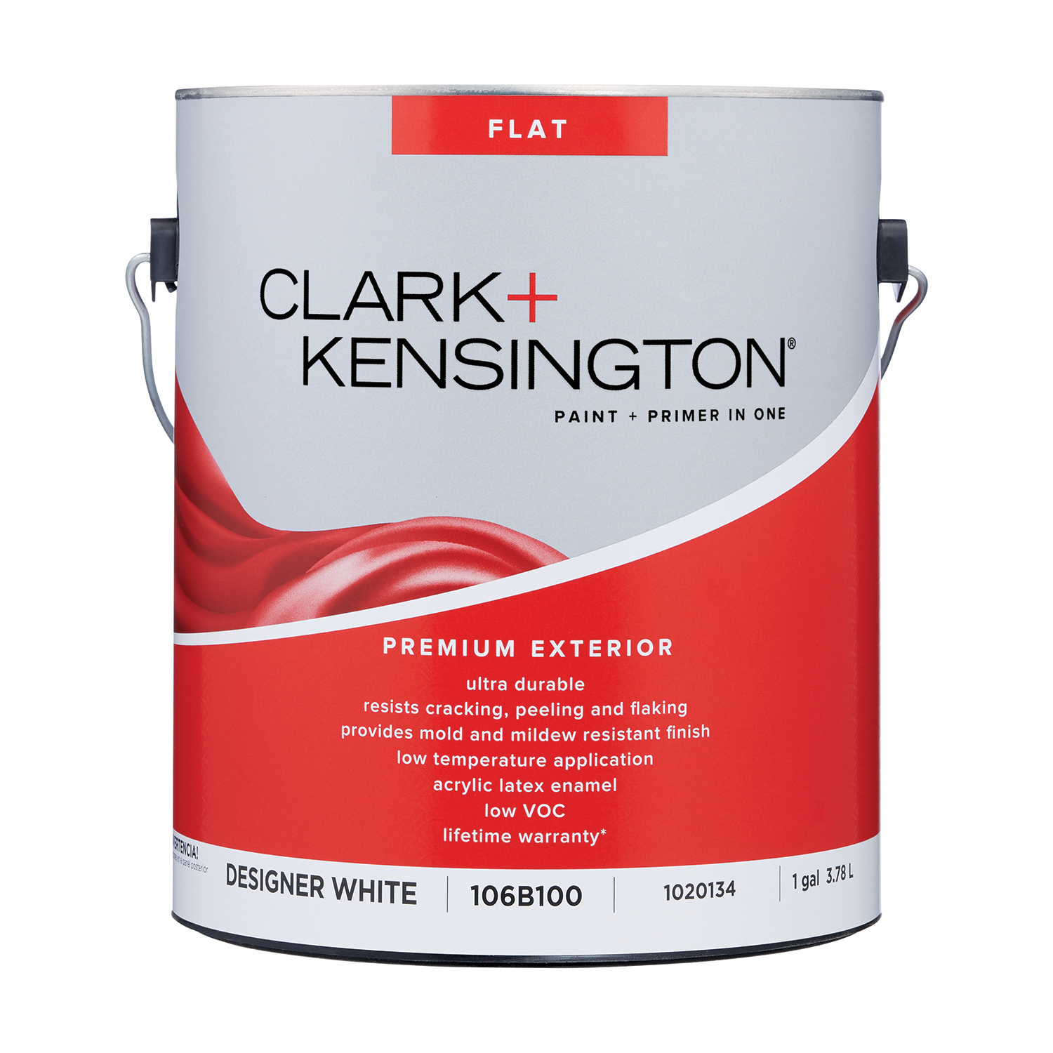 Clark+Kensington Flat Designer White House \u0026 Trim Paint \u0026 Primer Exterior 1 gal - Intensery