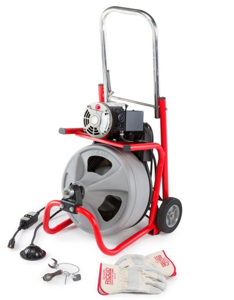Ridgid K-400 Drum Machine with C-45 ISO 1/2 In. x 75 Ft. Solid Core Cable 26998 from Ridgid - Intensery