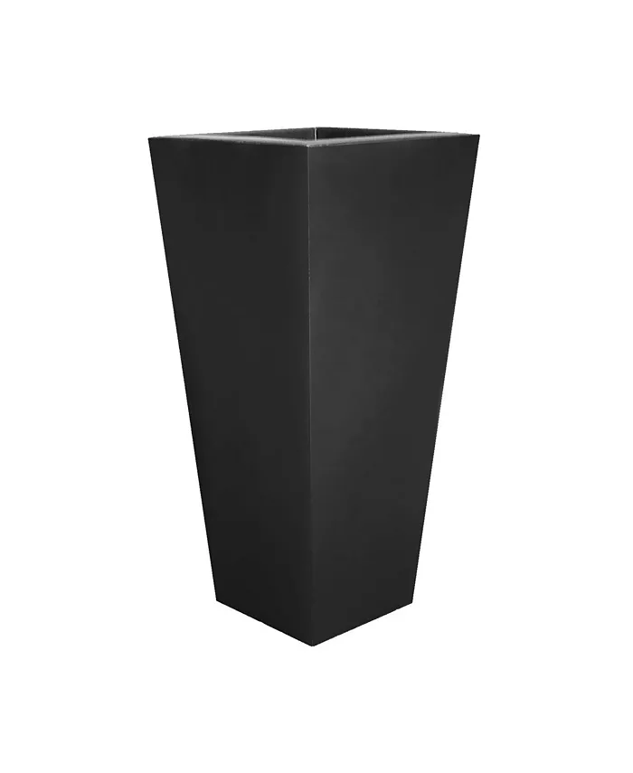 Tusco Products Cosmopolitan Tall Square Plastic Planter Black - 32in - Intensery