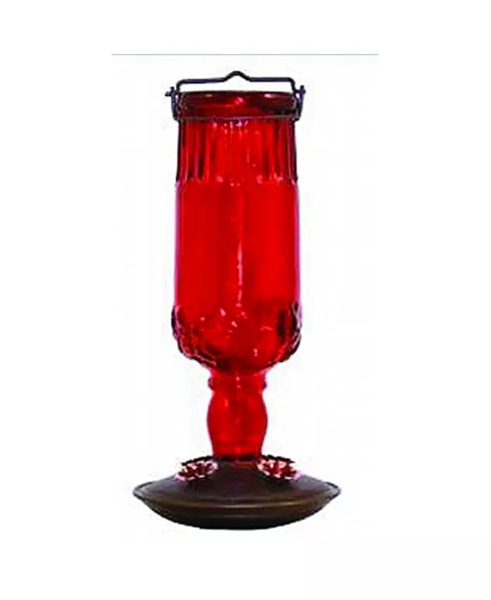 WoodStream Perky-Pet Antique Bottle Glass Hummingbird Feeder 24 Ounce Red 8119-2 - Intensery