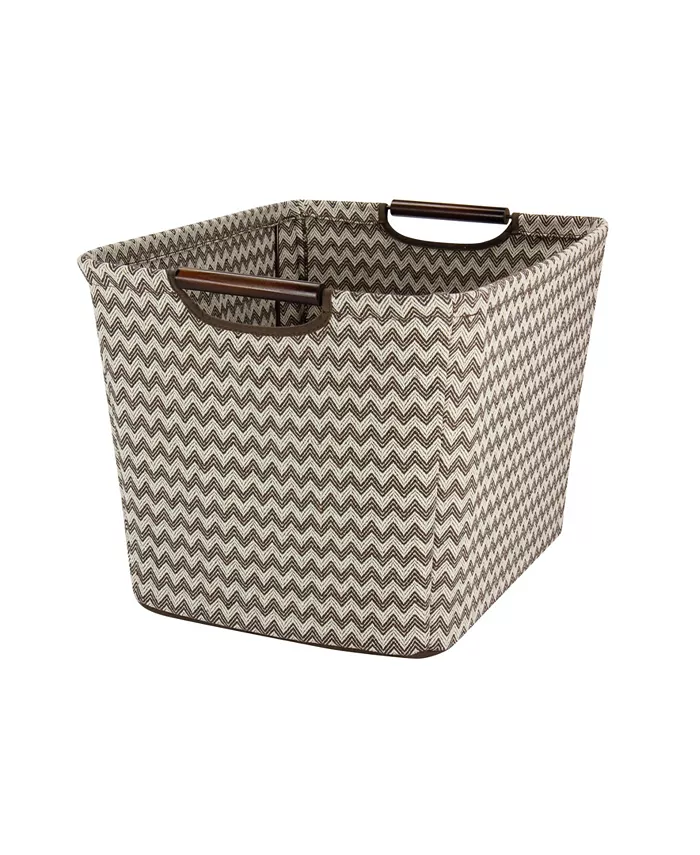 Household Essentials Sturdy Decorative Storage Bin with Tapered Sides - Intensery
