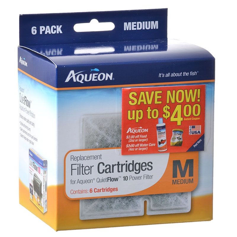 Aqueon QuietFlow Replacement Filter Cartridge - Medium (6 Pack) #100106085 - Intensery