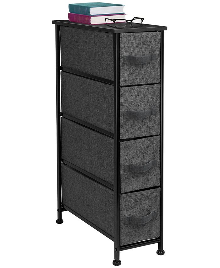 Sorbus Narrow Dresser Tower with 4 Drawers - Intensery