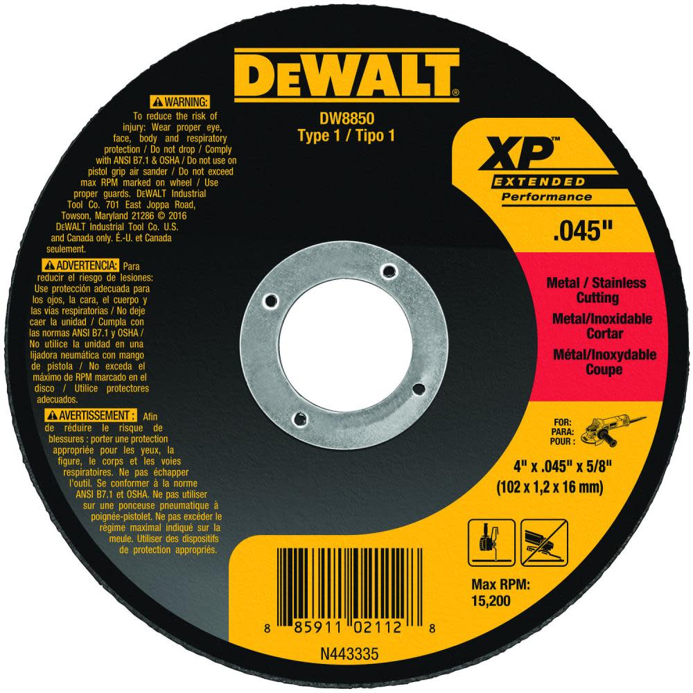 DEWALT Extended Performance 0.045-in Metal Cutting DW8850 from DEWALT - Intensery