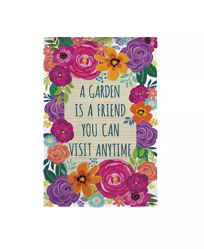 Evergreen A Garden is a Friend Garden Applique Flag 12.5 x 18 Inches Indoor Outdoor Decor - Intensery