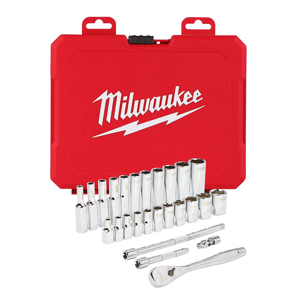 Milwaukee 1/4 in. Drive 26 pc. Ratchet and Socket Set - SAE 48-22-9404 from Milwaukee - Intensery