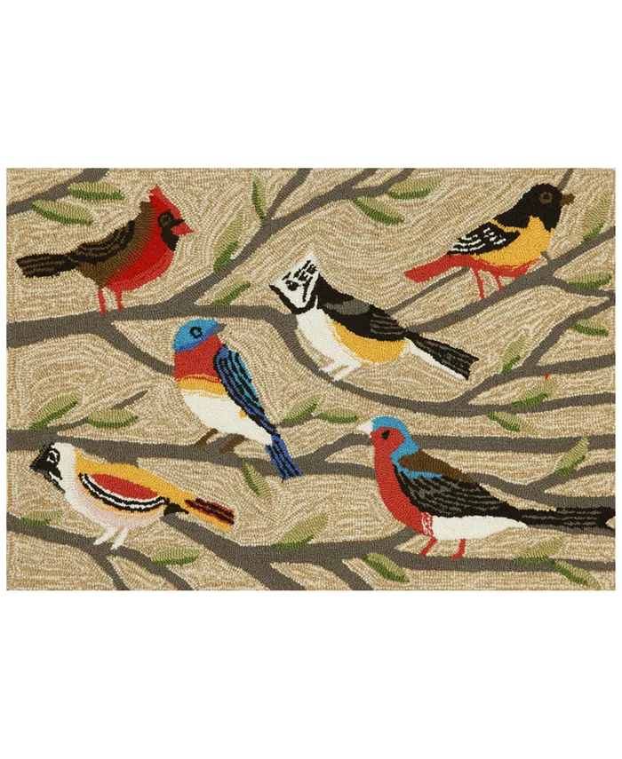 Liora Manne' Liora Manne Front Porch Indoor Outdoor Birds Multi 2' x 3' Area Rug - Intensery