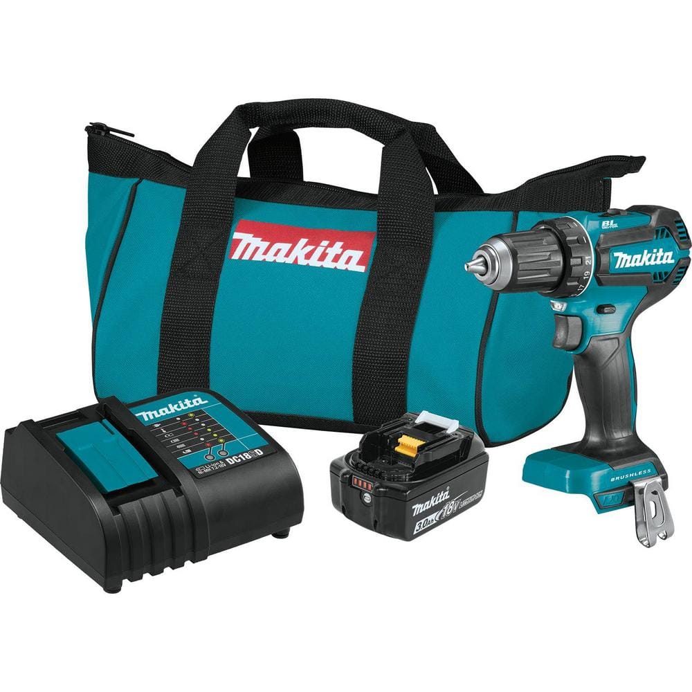 Makita 18V LXT Lithium-Ion Brushless Cordless 1/2 in. Driver-Drill Kit, 3.0Ah XFD131 - Intensery