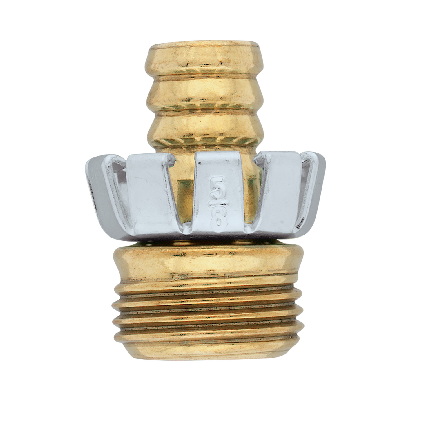 Orbit 5/8 in. Brass/Stainless Steel Threaded Male Clinch Hose Mender - Intensery