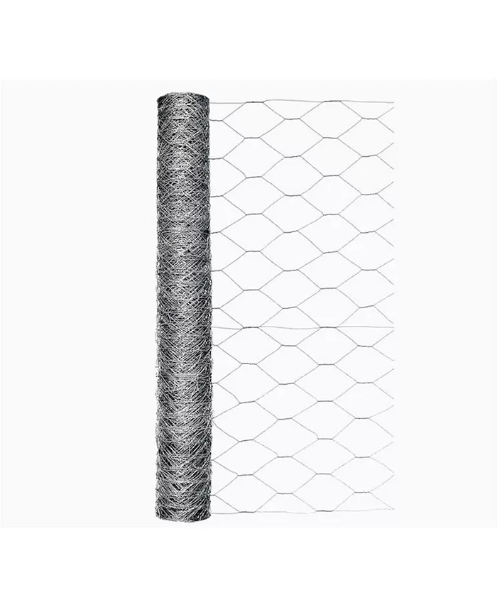 Garden Zone Galvanized Steel Hex Poultry Rolled Netting， 2 ft x 50 ft - Intensery