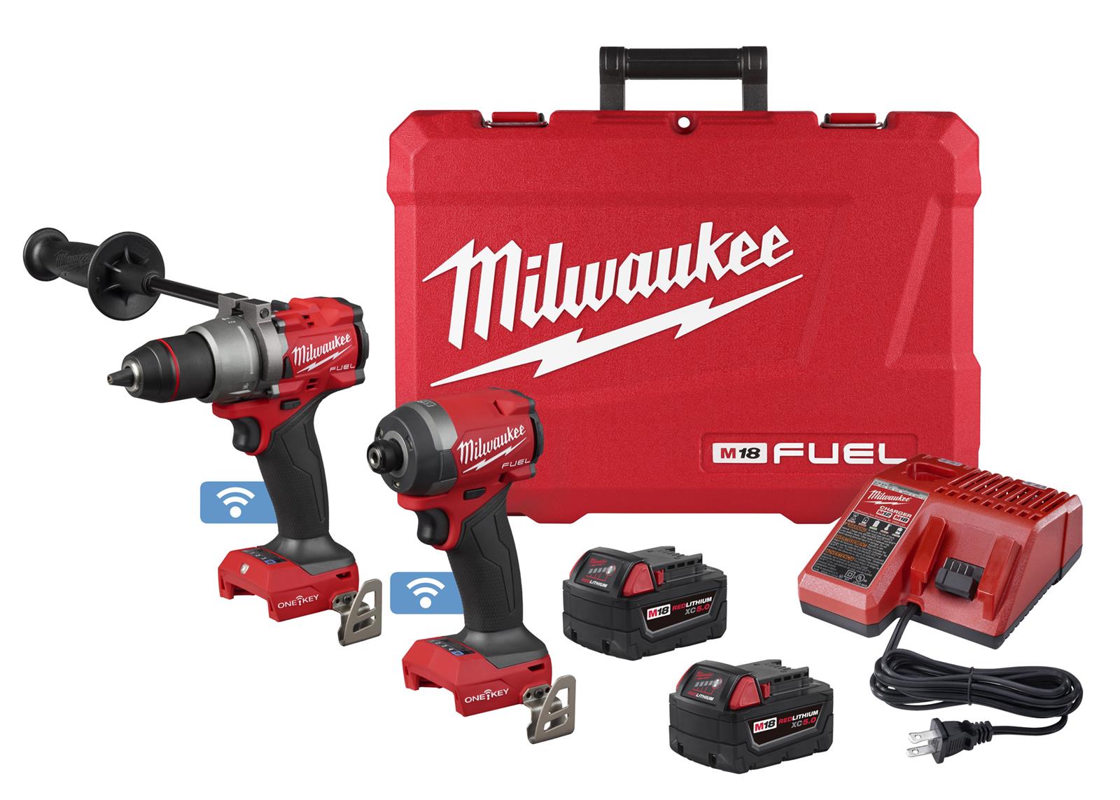 Milwaukee Tool 3696-22 Milwaukee M18 FUEL 2-Tool Hammer Drill and Impact Driver with ONE-KEY Combo Kits - Intensery