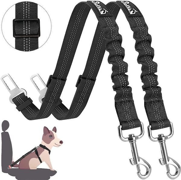 SlowTon Adjustable Dog Car Seat Belt， 2 count - Intensery
