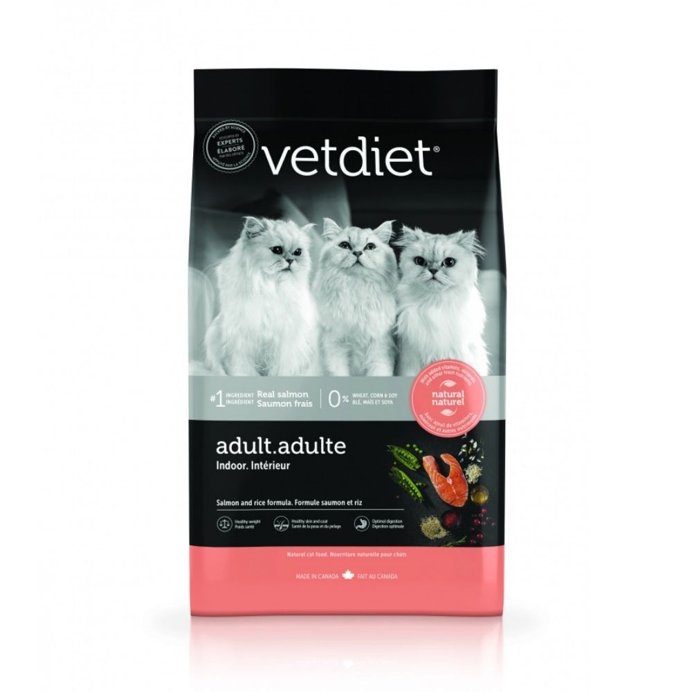 Vetdiet Salmon and Rice Formula Adult Indoor Dry Cat Food - 7 lb Bag - Intensery