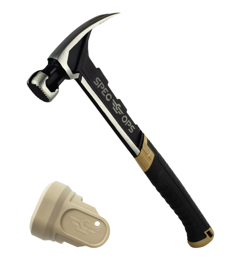 Spec Ops 22oz Milled Face Framing Hammer Soft Mallet Cap Steel Handle - Intensery