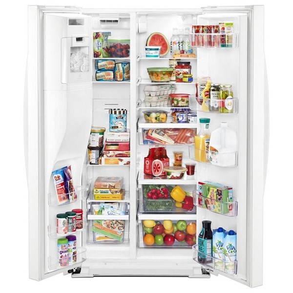 21 cu ft Side-by-Side White Refrigerator - Intensery