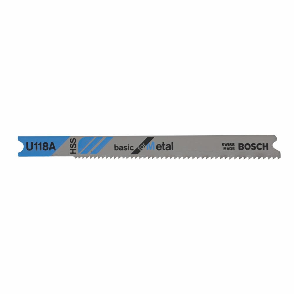 5 pc. 3-1/8 In. 17-24P TPI Basic for Metal U-shank Jig Saw Blades - Intensery