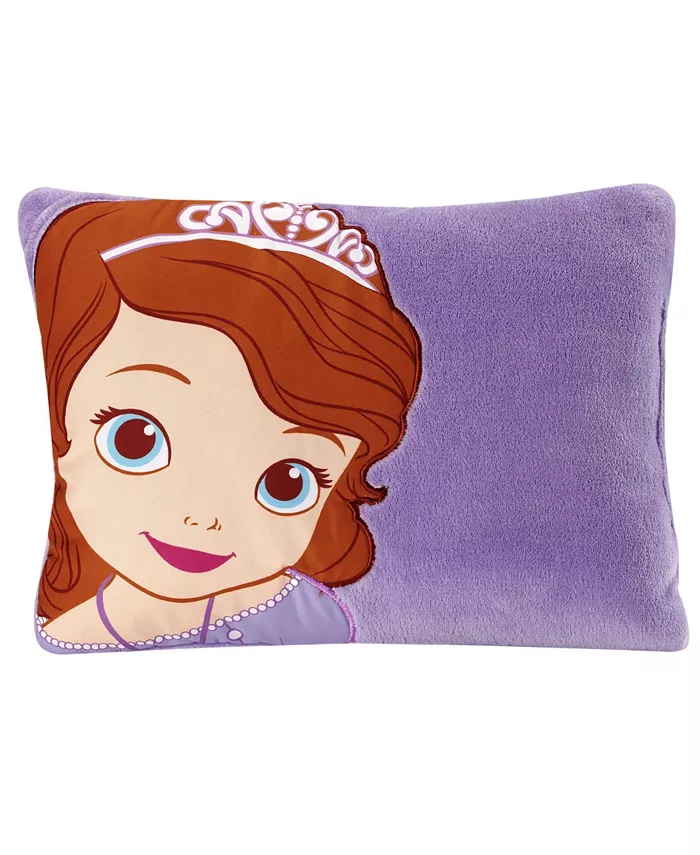 Disney Sofia the First Appliqued Super Soft Plush Decorative Toddler Pillow - Intensery