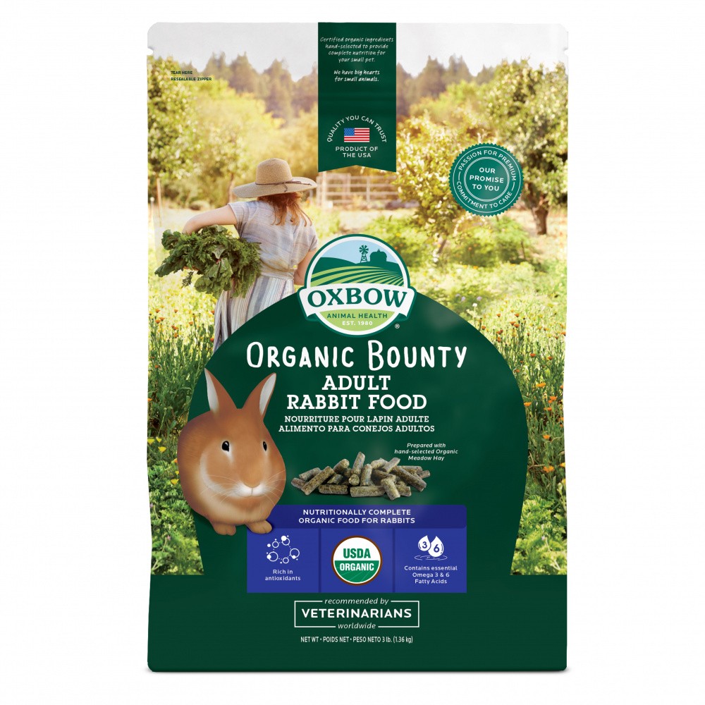 Oxbow Animal Health Organic Bounty Adult Rabbit Food - 3 lb Bag - Intensery
