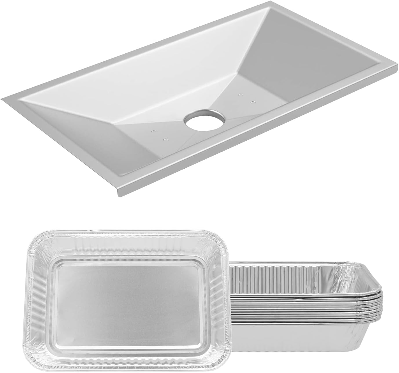 Grease Bottom Tray 99251 & Drip Pan Liner Kit for Weber Spirit 200 Series (Side Knobs), Spirit E-210, Genesis Silver A, Spirit 500 - Intensery