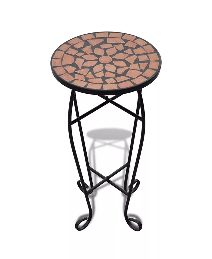vidaXL Mosaic Side Table Plant Table Terracotta - Intensery