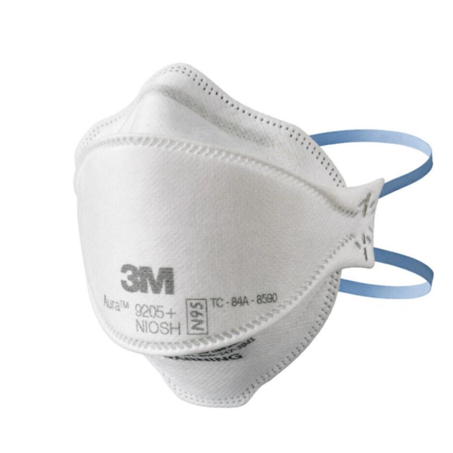 3M Aura N95 Dust Protection Particulate Respirator 9205+ White 3 pk - Intensery