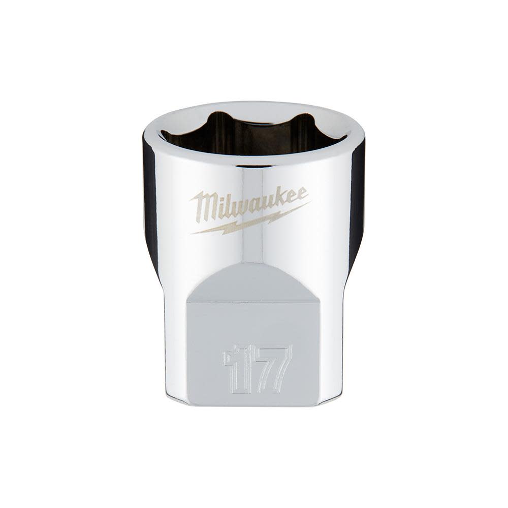 Milwaukee 3/8 in. Drive 17mm Metric 6-Point Socket 45-34-9087 from Milwaukee - Intensery