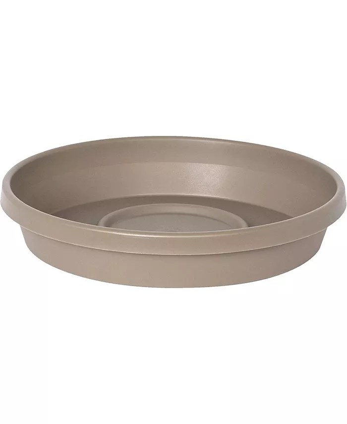 Bloem Terra Round Plastic Saucer for Planters， Pebble Stone， 16 inches - Intensery