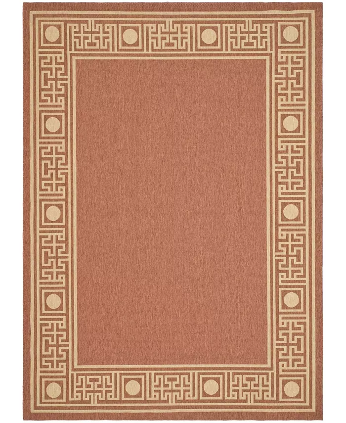 Safavieh Courtyard Rust and Sand 8' x 11' Outdoor Area Rug - Intensery