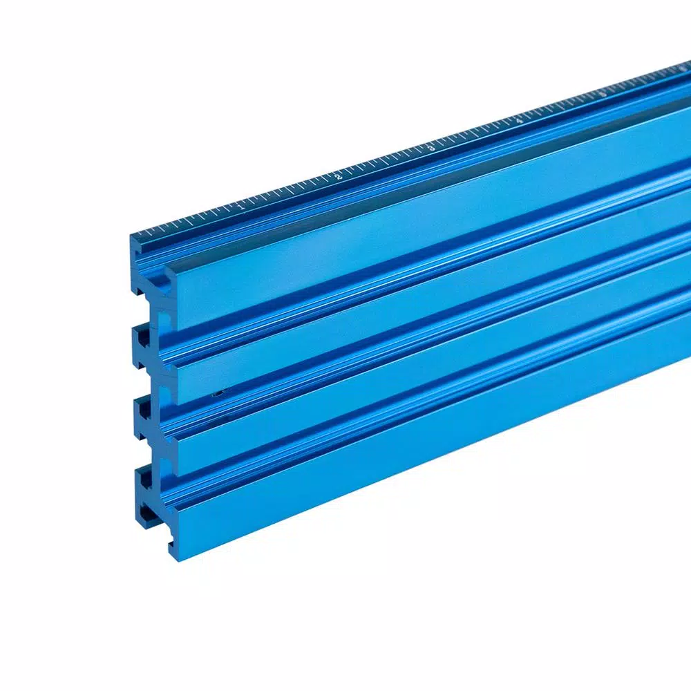 POWERTEC 3 in. x 24 in. Aluminum Multi T-Track Fence for Jigs and Fixtures with Laser Measured Left to Right and#8211; XDC Depot - Intensery