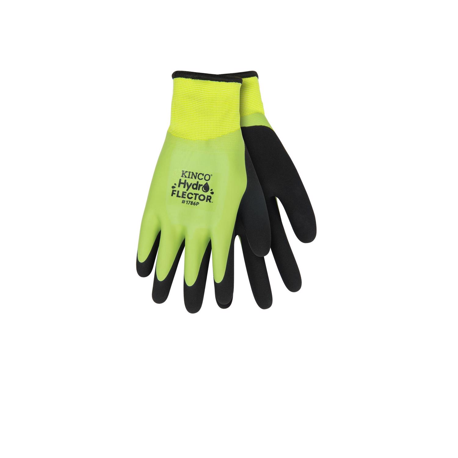 Kinco Hydroflector Men\u0027s Knit Wrist Cuff Waterproof Gloves Black/Green XL 1 pair - Intensery