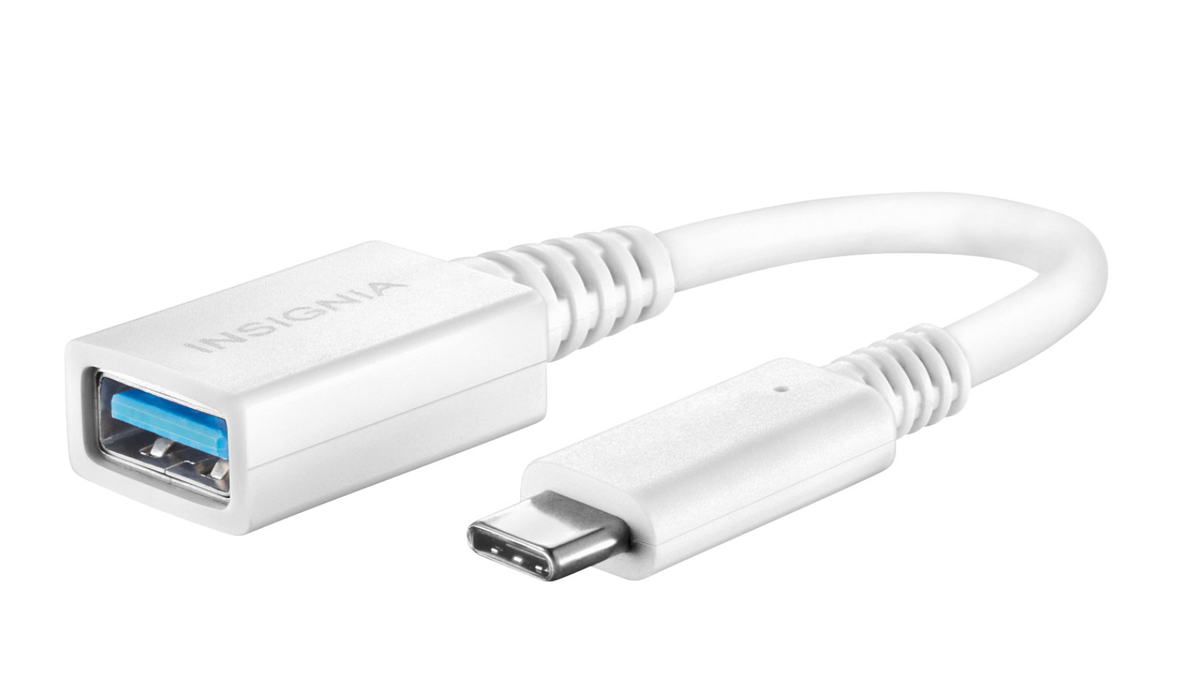 Insignia USB C-Male to A-Female Adapter, White - Intensery