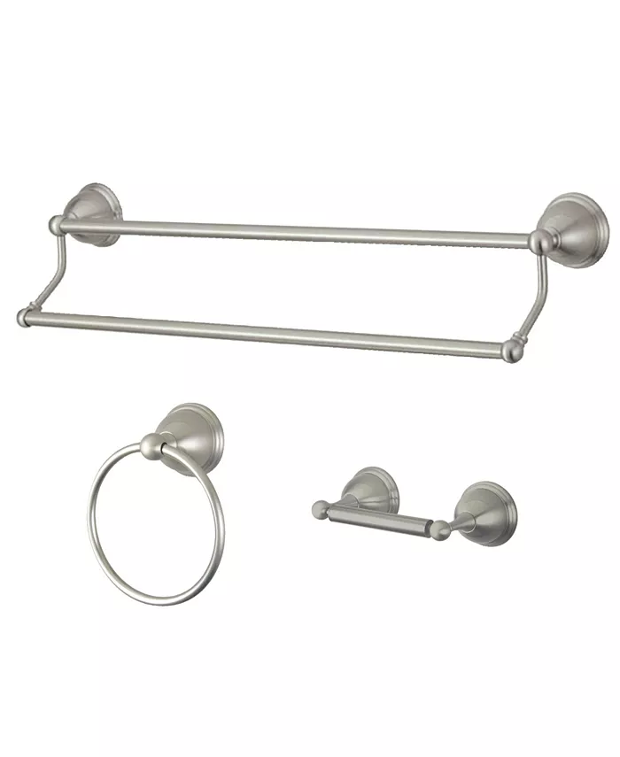 Kingston Brass Restoration 3-Pc. Bathroom Accessory Set in Brushed Nickel - Intensery